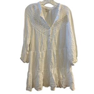 Est. 1946 Women's Beige Lace Tunic Blouse Size M Casual Spring Top